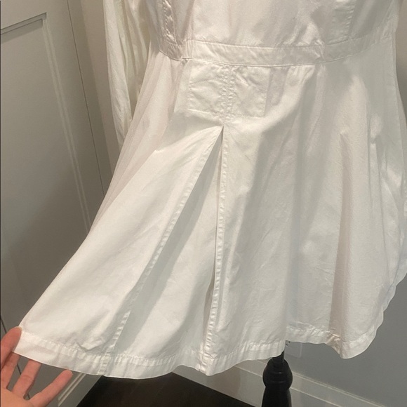 Diesel White Layered Peplum Shirt Snap Front Size medium - Picture 4 of 14